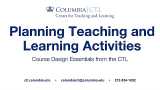 Course Design Essentials (Online) – Planning Teaching and Learning Activities