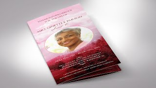 Pink Sky Trifold Funeral Program Word Publisher Template | Print Size 11”x8.5” |by Godserv Designs