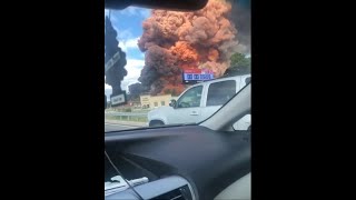 Video shows orange smoke in chemical plant fire in GA