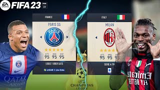 PSG vs AC MILAN | UCL GROUP STAGE MATCH 23/24 | ft Mbappe Rafael Leao | FIFA 23 PS4 Gameplay