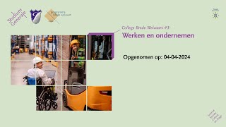 College Brede Welvaart: Werken en ondernemen - Studium Generale - Tilburg University