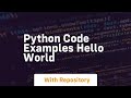 python code examples hello world