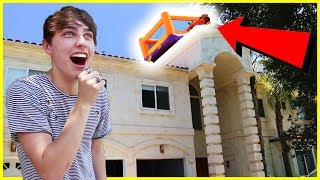 THROWING BOUNCY HOUSE OFF OUR ROOF! (insane)