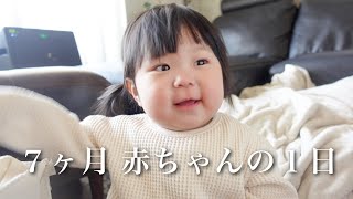 【生後7ヶ月】赤ちゃんの１日に密着 |朝起きてから寝るまで