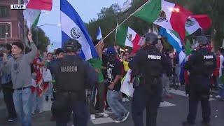 Anti-ICE protests in LA extends into the night on \