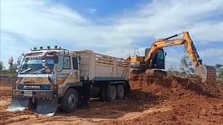 ราชาบ่อดิน หลง FN 527 10 ล้อดั้ม งานทอยดิน SANY Sy 135 C โหลดดินใส่ดั้ม Excavator DumpTruck