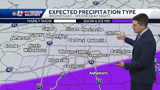 WATCH: Winter storm to bring snow \u0026 ice on Wednesday (12 PM, Feb. 17th Update)