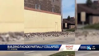 Fort Dodge building facade partially collapses