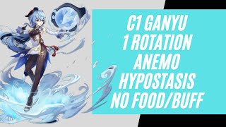 C1 Ganyu - 1 Rotation kill Anemo Hypostatis no Food/Buffs