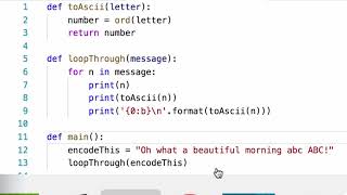 Python converting to ASCII (denary and binary)