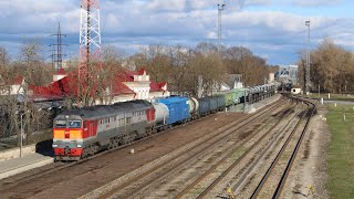 Trains at Narva Railway Station, Estonia - 26/4/22