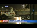 caltrans crews bring in extra help to clear roads but fight started before storm