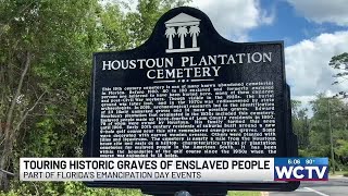 Community members commemorate historic cemetery ahead of Emancipation Day