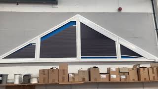 Bottom up / free hang gable blinds