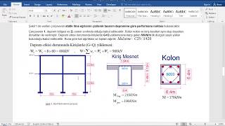 PUSHOVER ANALYSIS SAP2000 İtme Analizi ( Nonlinear pushover-Performance point)