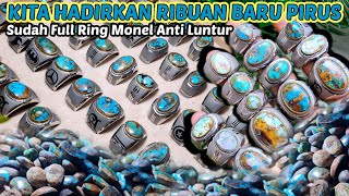 MOTIF BARU❗Batu Pirus / Turquoise Pake Ring Monel Penampilan Elegant