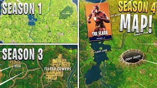 fortnite season 4 vs season 1 vs season 2 vs season 3 fortnite battle royale - fortnite season 3 map