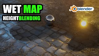 Wet map and Height terrain blending in Blender