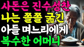 사돈은 고급 호텔뷔페 가고 나는 찬밥도 아깝다는 며느리에게 천벌내린 어머니 노인 노년의 삶의 지혜 행복한 노후생활 부모자식갈등 사연 이야기 오디오북