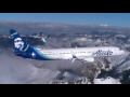 alaska airlines air to air footage over washington