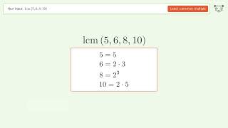 LCM of 5,6,8,10 — Step-by-Step