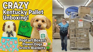 📦 CRAZY Kentucky Pallet Unboxing! Poptart Boxers 🤣 Flower Dogs 🌸🐶 Grinch Blankets 💚