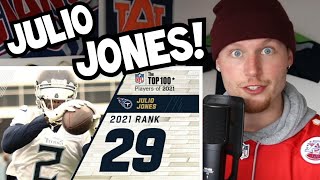 Rugby Player Reacts to JULIO JONES (WR, Tennessee Titans) #29 The Top 100 NFL Players of 2021!