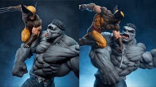 New Marvel Grey Hulk vs Wolverine statue revealed Sideshow Collectibles preorder info