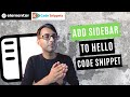 Add Sidebar to the Hello Theme - Code Snippet - Elementor Wordpress Tutorial