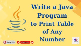 Write a Java Program to Print Table of Any Number #java #youtube #tutorial #programming