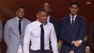 Russell Westbrook - Emotional Speech - Most Valuable Player (MVP) Award | 2017 NBA Awards