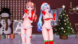 【4K/60FPS ムチムチ×2】[MMD] アニサマ2022Sparkleダンス - ミク＆テト サンタビキニ Miku\u0026Teto Santa Bikini Thick Body