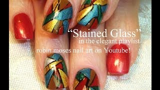 Easy DIY Stained glass Nail Art Design Tutorial | Fall Nails