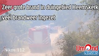 Zeer grote brand in duingebied Heemskerk, veel brandweer ingezet