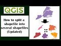 How to split a shapefile into several shapefiles (Updated) using QGIS