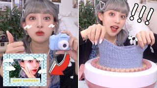 키즈 카메라와 장난감 뜨개질 기계 체험기˃̵͈̑ᴗ˂̵͈̑ (SUB) Trying Out A Toy Camera And A Knitting Machine For Kids