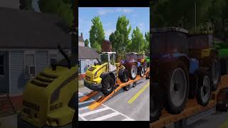 Double Flatbed Trailer Truck vs Speed bumps | Train vs Cars | Tractor vs Train | BeamNG Drive #275