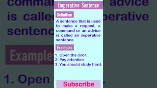 What is Imperative Sentence I #imperativesentence #englishgrammar #shortsvideo #viral #grammar