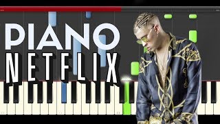 Brytiago Bad Bunny Netflixxx Piano Midi tutorial Sheet app Cover Karaoke