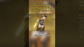 Navia Weapons Damage Ranking