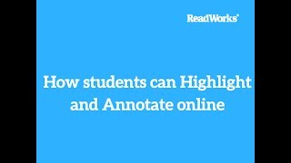 How students can Highlight and Annotate online