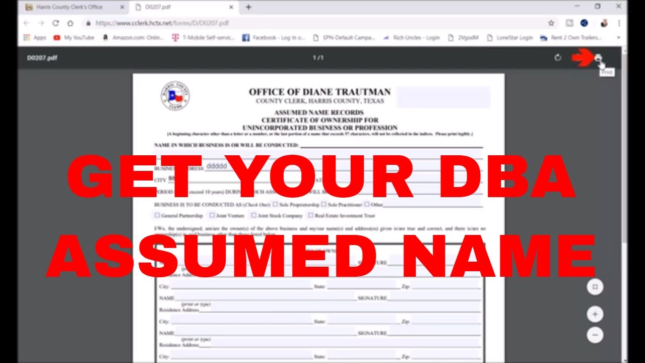 HOW TO GET YOUR DBA "DOING BUSINESS AS" ASSUMED NAME - YouTube