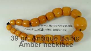 39 gram.  Antique Baltic amber necklace