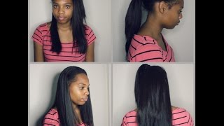 Middle Part Sew In With Leave Out Tutorial Jasmine Defined