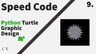 9. Python Turtle Graphic Design - Speed Code || Rainbow Colour 2D Star Design