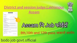 District and Session judge ,Assam नि Recruitment | Application 2020|No fees
