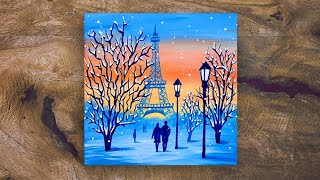 Paris in Winter | Beginner Step-by-Step Acrylic Paint Tutorial Live Stream | Creatively