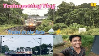 A trainspotting vlog in heavy rain at Kottayam, Kerala