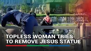 Topless woman tries to remove Jesus statue from Vatican crib