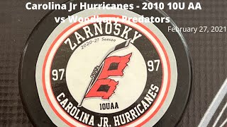 Carolina Jr Hurricanes - 2010 10U AA vs Woodbury Predators February 27, 2021 3 – 4  Loss